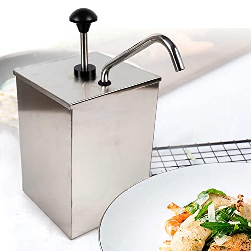 4L Soy Sauce Pump Dispenser Station Stainless Steel Single Hygienic Condiment Pump Sauce Pressing Pump for Commercial Kitchen Restaurant
