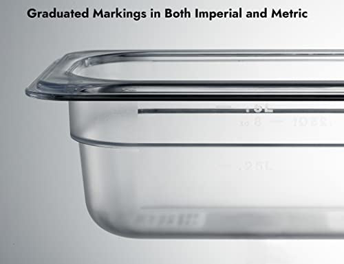 CURTA 6-Pack 1/9 Size 2.5" Deep NSF Polycarbonate Food Pans | Dishwasher & Freezer Safe Clear Container for Prep Tables, Buffet, Salad Bar, Commercial & Home Kitchen - color: 1/9 Size, size: 4" Deep