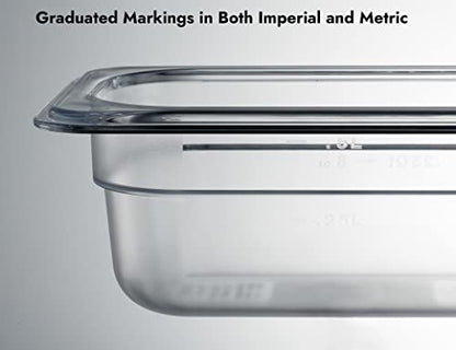 CURTA 6-Pack 1/9 Size 2.5" Deep NSF Polycarbonate Food Pans | Dishwasher & Freezer Safe Clear Container for Prep Tables, Buffet, Salad Bar, Commercial & Home Kitchen - color: 1/9 Size, size: 4" Deep