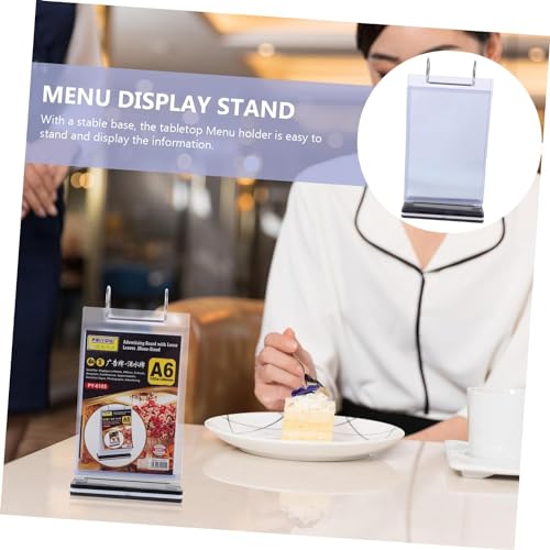 Musaner Menu Holder for Table Menu Display Holder Flip Menu Holder Menu Display Stand Desktop Display Stand Restaurant Menu Stand Sign Poster Stand A6 PVC Picture Frame Materia