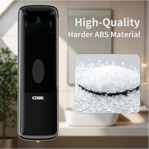 Soap Dispenser Wall Mount, 300ml No-Drill Adhesive or Screw Mounting - color: Black