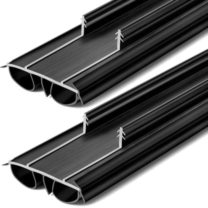 Pushglossy 2 Pcs Double Bubble Kerf 36" Door Bottom Seal, Black - color: Black, size: Double Bubble Kerf