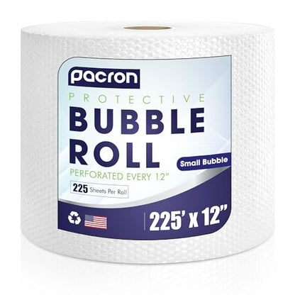 Bubble Roll Wrap 12" x 225', 1-Pack 3/16" Perforated Small Cushioning - size: 225 Sq Ft