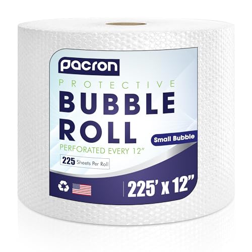 Bubble Roll Wrap 12" x 225', 1-Pack 3/16" Perforated Small Cushioning - size: 225 Sq Ft