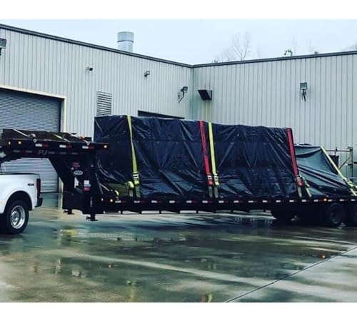 Mytee Products Flatbed Truck Tarps Steel Machinery Tarp 30' x 30' - Black - size: 30' x 30' (10' Drop)