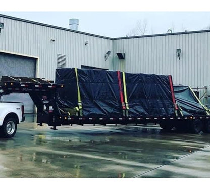 Mytee Products Flatbed Truck Tarps Steel Machinery Tarp 30' x 30' - Black - size: 30' x 30' (10' Drop)
