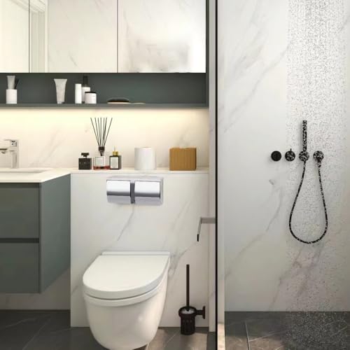 Double Toilet Paper Holder with Shelf, Wall Mount Tissue Dispenser