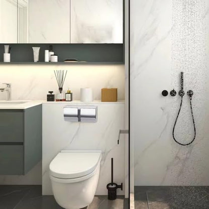 Double Toilet Paper Holder with Shelf, Wall Mount Tissue Dispenser