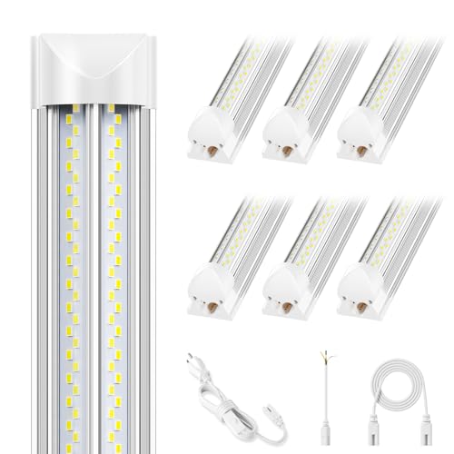 Industrial Grade Ultra-Bright 100W 8FT Led Shop Lights 15000LM 6Pack