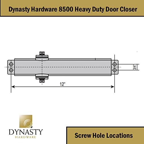 Dynasty Hardware Heavy Duty Hydraulic Door Closer, Adjustable Size 1-6, Commercial Grade, 8500 & 4401 Series, Meets ADA, Sprayed Aluminum & Duronotic Finish