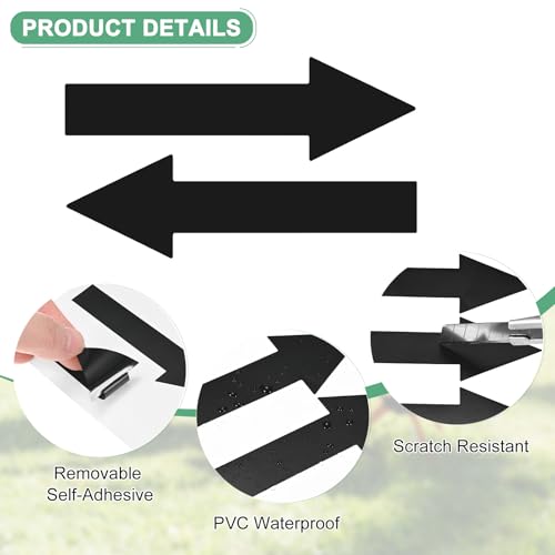 M METERXITY 4-Pack Arrow Sticker, 4 x 1 Inch/ 100 x 30 mm PVC Waterproof Self-Adhesive Directional Arrows Removable Directional Floor Decal Stickers for Wall Marking/Road Sign [Black] - color: Black