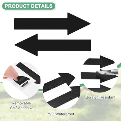 M METERXITY 4-Pack Arrow Sticker, 4 x 1 Inch/ 100 x 30 mm PVC Waterproof Self-Adhesive Directional Arrows Removable Directional Floor Decal Stickers for Wall Marking/Road Sign [Black] - color: Black
