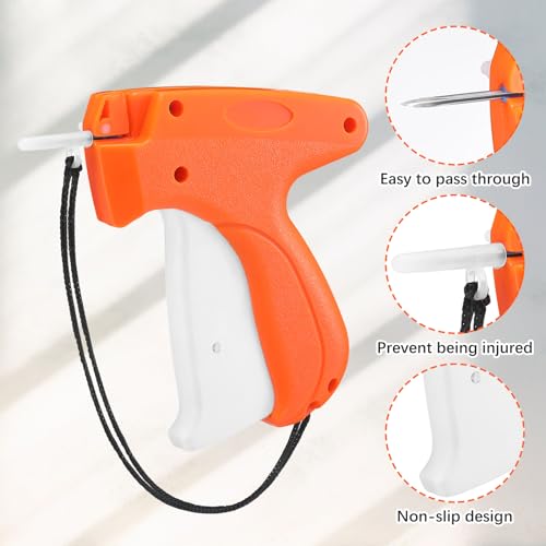 Honoson 3 Pcs Tagging Gun Applicator with 15 Steel Needles,Orange - color: Orange