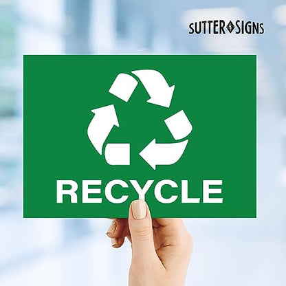 Recycle Stickers, 7" x 10" (Pack of 4) - size: 7" x 10" (Pack of 4)