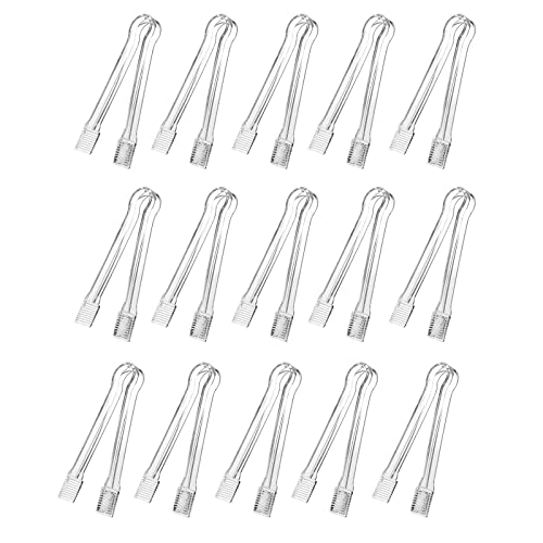 J-Chen 15PCS Plastic Buffet Serving Tongs Mini Serving Utensil Tongs Appetizers Tongs Clear Kitchen Tongs 6.3 Inch Small Ice Tongs for Tea and Coffee Party Catering Appetizers Desserts Cake Sandwich