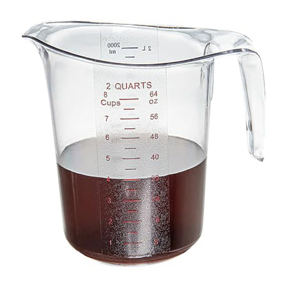 Restaurantware 2 qt Clear Plastic (Cups) Measuring Cup, 10 Pack