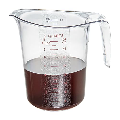Restaurantware 2 qt Clear Plastic (Cups) Measuring Cup, 10 Pack