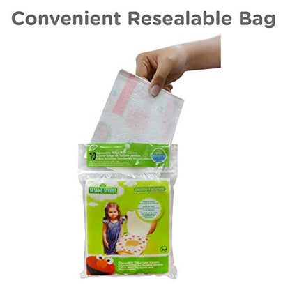 Sesame Street Potty Topper Disposable Stick-in-Place Toilet Seat Covers, 10 Count (Pack of 1)