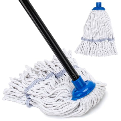 Mops for Indoor Floor Cleaning, Small Cotton String Mop with 51'' Handle - size: 51in