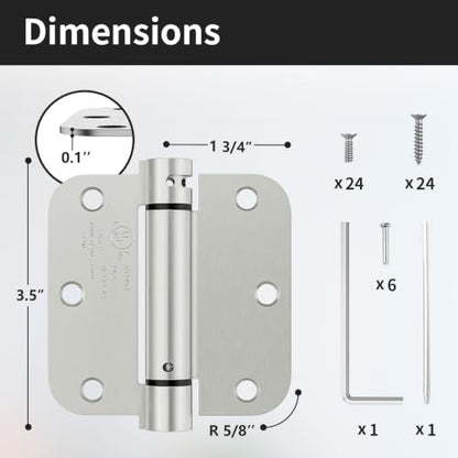 3 Pack Self Closing Door Hinges 3.5 Inch, Auto Closing Door Hinge - size: 3.5" 3 Pack
