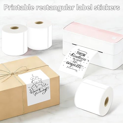 3x5 Inch Thermal Labels,Rectangle Sticker,1200PCS Water Proof Shipping Labels with Strong Adhesive,Compatible with Zebra & Rollo,for Moving Boxes,Inventory,4 Rolls of White - color: 4 Rolls of White