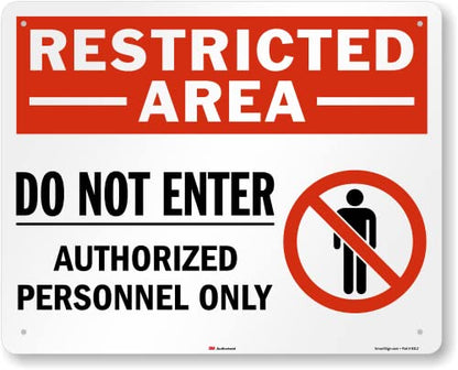 SmartSign 24" x 30" 'Restricted Area Do Not Enter, Authorized Personnel Only' Metal Sign with Symbol, 80 mil Aluminum, 3M Laminated Engineer Grade Reflective, Red, White and Black, USA-Made - style: 24" x 30" - EG Reflective