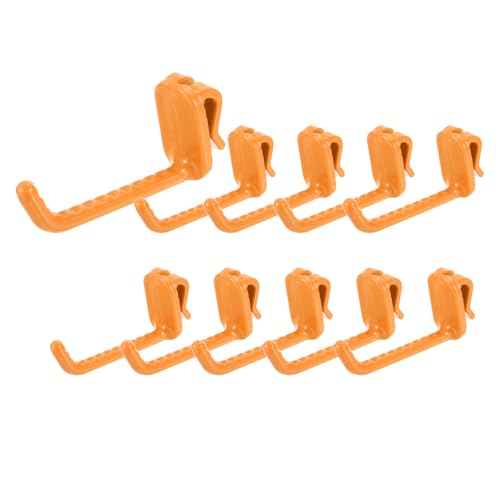 uxcell 10 Grid Wall Hooks, 3 Inch Grid Wall Panel Plastic Utility Hook, Shelf Hooks for Garage Store Warehouse Shop Home Hanging, Orange - color: Orange
