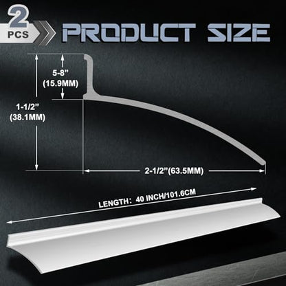 Hicarer 2 Pcs 40 Inch Door Drip Cap Aluminum Rain Guard, Silver - color: Silver, size: 40 Inch