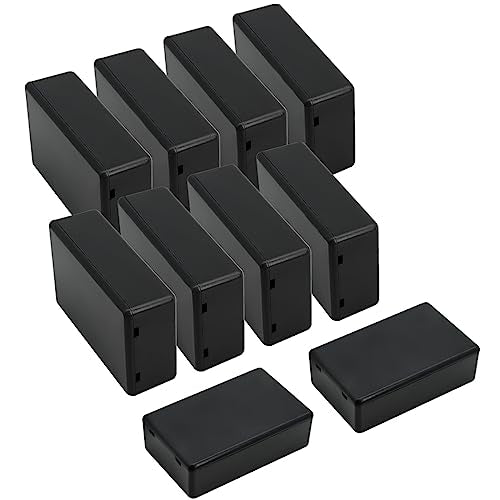 LeMotech Project Box 10 Pieces ABS Plastic Electrical Project Case Small Junction Box for Electronics Black 2.8 x 1.7 x 0.9 inch (72x 42x 23 mm) - size: 2.8" x 1.7" x 0.9"(10pc)