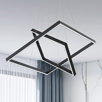 Modern Square LED Chandelier Lighting,Pendant Ceiling Light Fixture - size: 2-Light