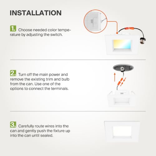 ASD LED Retrofit 4 Inch Recessed Lights - Square 9W 709LM 2700-5000K Recessed Lighting 4 Inch, Wet Rated Dimmable Can Lights, Baffle Trim Wafer Lights, UL 12 Pack - color: White, size: 12 Pack