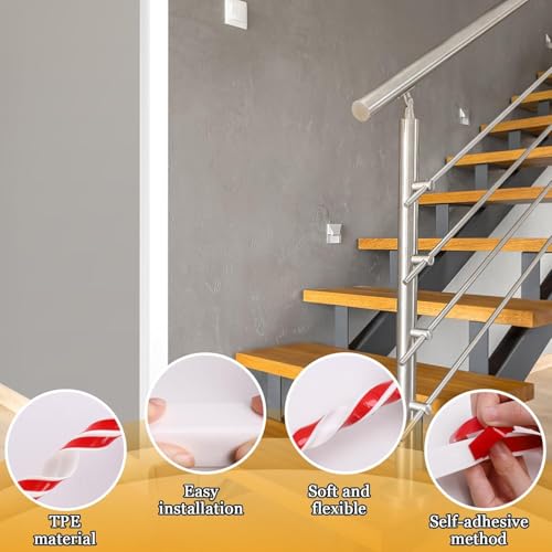 Wall Corner Protector Self-Adhesive Flexible – Durable Rubber, Furniture Edge Guard, Easy to Install, White, Prevents Wall Damage, Ideal for Home or Office Use - size: 2.4in×19.7ft