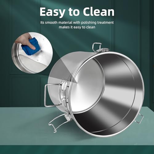 33L/5.55 Gal Stainless Steel Food Storage Container with Lid - size: 5.55 gal
