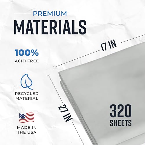 Bryco Goods Newsprint Packing Paper Sheets for Moving - 10lb - 320 Sheets of Newspaper Paper - Wrapping and Protecting Fragile Items, Box Filler, Shipping Supplies - 27" x 17" - Made in the USA - size: 27" x 17" (320 Sheets)