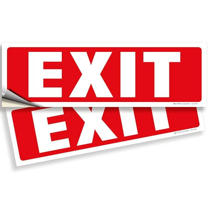 iSYFIX Exit Signs Stickers, 2 Pack, 12x4 Inch - color: Sticker, size: 2 Pk 12x4
