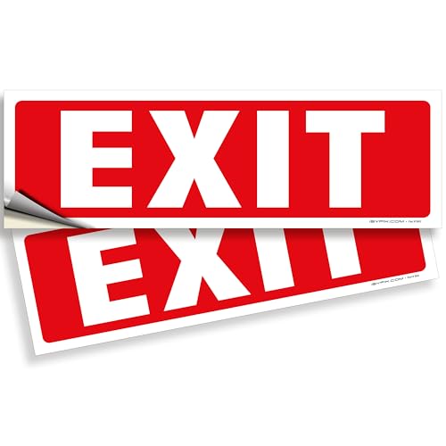 iSYFIX Exit Signs Stickers, 2 Pack, 12x4 Inch - color: Sticker, size: 2 Pk 12x4