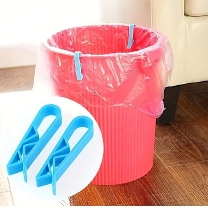 10Pcs Blue Plastic Kitchen Garbage Bin Clip, Set of Bag Clips Anti-Slip Fixation Clamp Trash, Recycling and Compost for Trash Cans and Garbage Bins Janitorial Sanitation Supplies