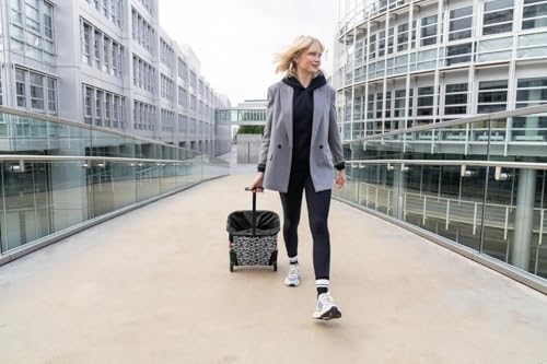 reisenthel carrycruiser Frame Leo Nero - Portable Shopping Trolley with Sturdy Aluminum Frame, Shoulder Strap and Removable mesh Inner Bag -Water-Repellent - color: Frame Leo Nero