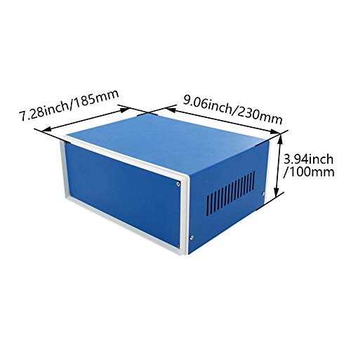 Fielect Metal Enclosure Project Case for Electronics - DIY Blue, 9.06" x 7.28" x 3.94" - size: 9.06" x 7.28" x 3.94"