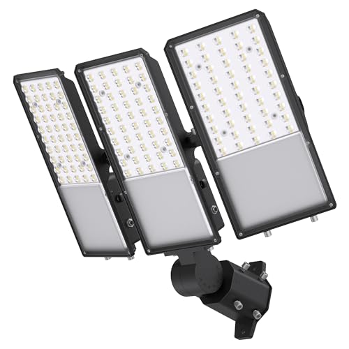 200W Upgraded LED Parking Lot Light with Photocell 30000lm 5000K, ETL, IP66 Waterproof Adjustable 3-Head Commercial Lighting Outdoor, Pole Mount, Flood Lights for Roadways, Driveways - color: pole, size: 200W