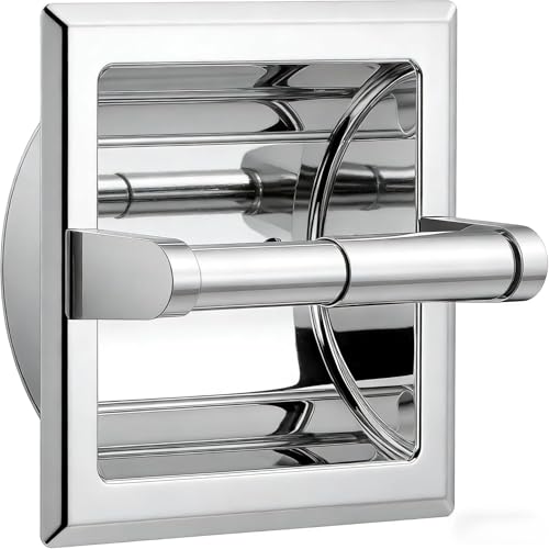 FORIOUS Recessed Toilet Paper Holder for Mega Rolls, Chrome - color: Chrome