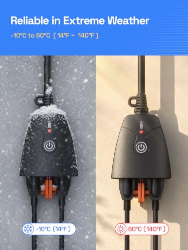 HBN Outdoor Smart Plug, WiFi Heavy Duty 2 Outlet Timer, 1 Pack, 2.4GHz - style: 2 Outlets-1PC