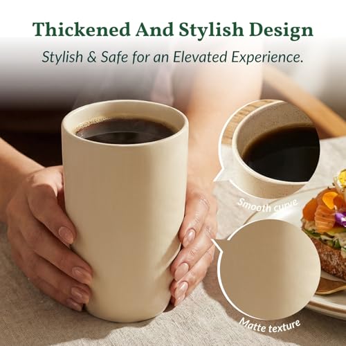 Homienly Wheat Straw Cups - Unbreakable Cups Set of 6,20 oz Dishwasher & Microwave Safe Drinking Glasses for Everyday Use-Beige - color: Beige, size: 20 Ounces
