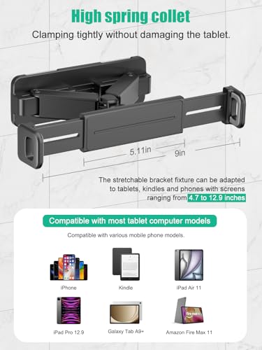 Mistriddle Tablet Wall Mount Holder, Dual Installation, 360° Rotation - color: Black