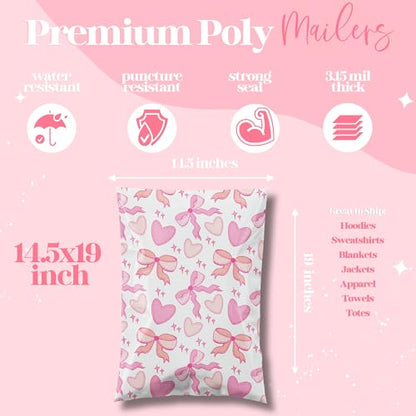 Pretty Package Store Poly Mailer 14.5x19, Coquette, 100 Pack - color: Coquette, size: 14.5x19