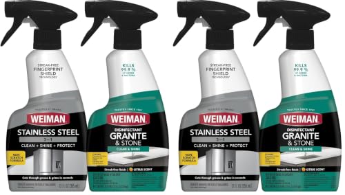 Weiman Stainless Steel & Granite Cleaner - 12 Ounce (Pack of 2) - size: 24 Fl Oz (Pack of 2)