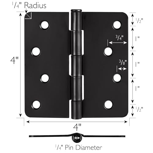 Design House Interior Door Hinge, 4", Matte Black - color: Matte Black