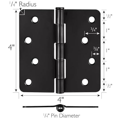 Design House Interior Door Hinge, 4", Matte Black - color: Matte Black