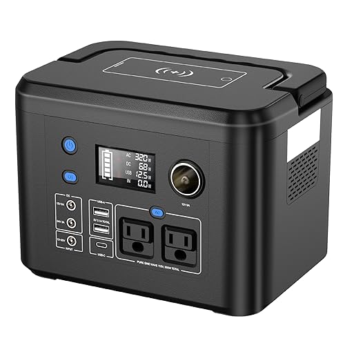 350W Portable Power Station, 260Wh Lithium Solar Generator for Camping - color: Black