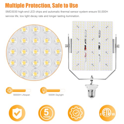12 Pack LED Retrofit Kit for Parking Lot Light, 240W 34800LM 200-480V ETL Commercial LED Shoebox Light, 5000K E39 Mogul Base LED Shoebox Retrofit Kit for Outdoor Flood Light, Tennis Court